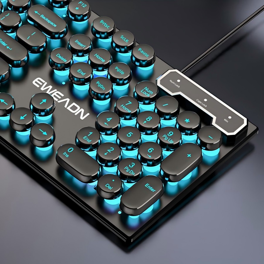 Retro Gaming Usb - EWEADN Typewriter Gaming Keyboard, 104 Keys,